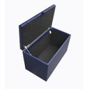 Ver imagem 5 de Puff Baú Estofado em Corino com Pistão a Gás - Azul Marinho