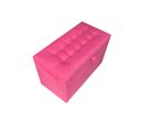 Ver imagem 2 de Puff Baú Estofado em Suede Amassado com Pistão a Gás - Rosa Chiclete