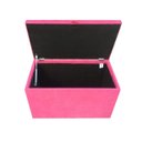 Ver imagem 3 de Puff Baú Estofado em Suede Amassado com Pistão a Gás - Rosa Chiclete