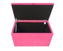 Ver imagem 3 de Puff Baú Estofado em Suede Amassado com Pistão a Gás - Rosa Chiclete
