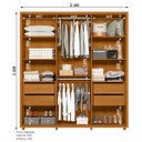 Ver imagem 2 de Guarda Roupa 100% Mdf 6 Portas 210cm Matisse 183 Espazzo Madetec