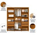 Ver imagem 6 de Guarda Roupa 100% Mdf 6 Portas 210cm Matisse 183 Espazzo Madetec