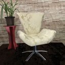 Ver imagem 2 de Kit Duas Poltronas Giratória Elegance Jacquard:bege