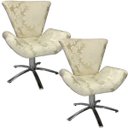 Ver imagem 1 de Kit Duas Poltronas Giratória Elegance Jacquard:bege