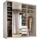 Ver imagem 2 de Closet Casal 1 Porta de Correr com Espelho 3 Gavetas 208cm Mdf Sonni R02 Branco - Lyam Decor
