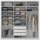 Ver imagem 3 de Closet Casal 1 Porta de Correr com Espelho 3 Gavetas 208cm Mdf Sonni R02 Branco - Lyam Decor