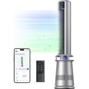 Dreo Purificador de Ar e Ventilador Torre Inteligenten Prata