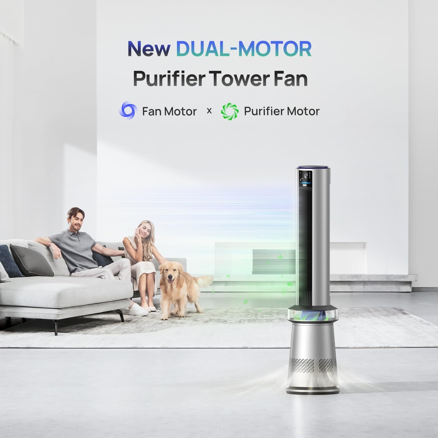 Dreo Purificador de Ar e Ventilador Torre Inteligenten Prata - 2