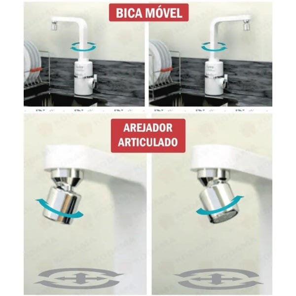 Torneira Elétrica Cozinha Parede 220v Hydra Moderna Slim - 5