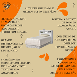 Cabeceira para Cama Box Solteiro 0,90 Portugal Branco - 2