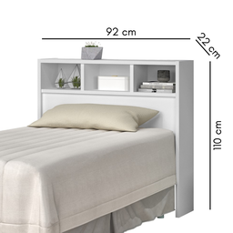 Cabeceira para Cama Box Solteiro 0,90 Portugal Branco - 3