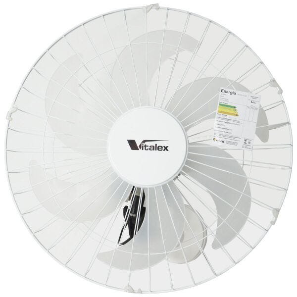 Ventilador Parede 50cm Industrial Turbo Turbão 6 Pás Grade 40 Fios Ga  Vitalex Branco - 220V