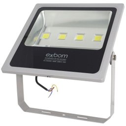 Kit 10 Refletor Holofote Led 200W Prova Dágua Branco Frio 6500K Slim Bivolt Exbom RL-C5B200W Prata - 3