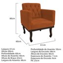 Ver imagem 5 de Kit Diva Recamier Juliana 160cm Lado Esquerdo e 02 Poltronas Classic Suede Terracota - Amarena Móvei