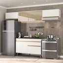 Ver imagem 3 de Armário de Cozinha Compacta 260cm Veneza Multimóveis V3698 Branco/Dourado