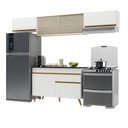 Ver imagem 1 de Armário de Cozinha Compacta 260cm Veneza Multimóveis V3698 Branco/Dourado