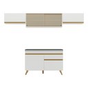 Ver imagem 7 de Armário de Cozinha Compacta 260cm Veneza Multimóveis V3698 Branco/Dourado