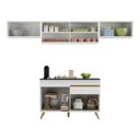 Ver imagem 6 de Armário de Cozinha Compacta 260cm Veneza Multimóveis V3698 Branco/Dourado