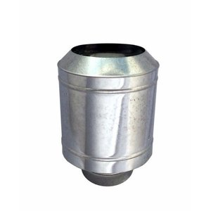 Chapéu galvanizado tipo canhão sputinik para chaminé de 130 mm de diâmetro