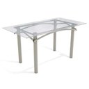 Ver imagem 1 de Mesa P/ Cozinha Elba C/ Tampo de Vidro 150cm Niquel - Kappesberg