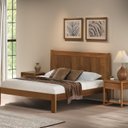 Ver imagem 1 de Cama de Casal 112cm x 210cm em Madeira Maciça Modena Marrom/Amêndoa
