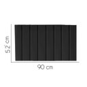 Ver imagem 2 de Painel Estofada Carla 90CM Solteiro Courino Preto - D A DECOR