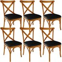 Ver imagem 1 de Kit 06 Cadeiras para Sala de Jantar e Estar Living Estofada Ávila L02 Couríssimo Preto