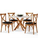 Ver imagem 5 de Kit 06 Cadeiras para Sala de Jantar e Estar Living Estofada Ávila L02 Couríssimo Preto