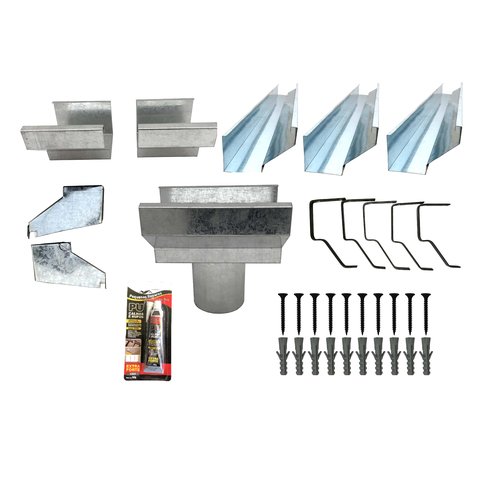 Kit Calha Beiral Galvanizada Para Casa Com 6 Metros 26 Peças