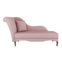 Ver imagem 1 de Divã Recamier Chaise Longue Valentina Clássico com Pés de Madeira Veludo Rosê - Abmaza