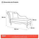 Ver imagem 4 de Divã Recamier Chaise Longue Valentina Clássico com Pés de Madeira Veludo Rosê - Abmaza