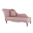 Ver imagem 5 de Divã Recamier Chaise Longue Valentina Clássico com Pés de Madeira Veludo Rosê - Abmaza