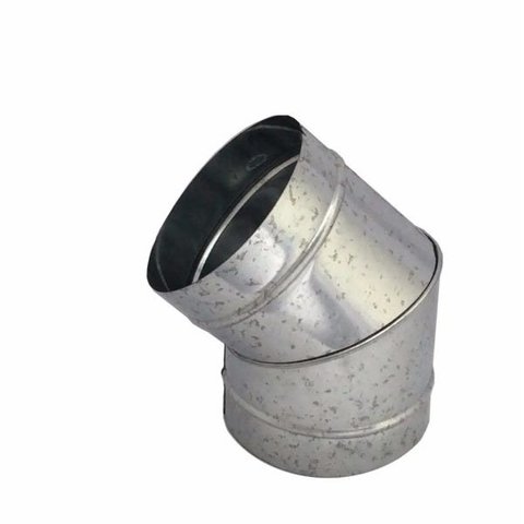 Curva galvanizada 45° de 115 mm de diâmetro