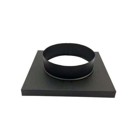 Adaptador preto de quadrado 30,5 x 30,5 cm para redondo 250 mm de diâmetro