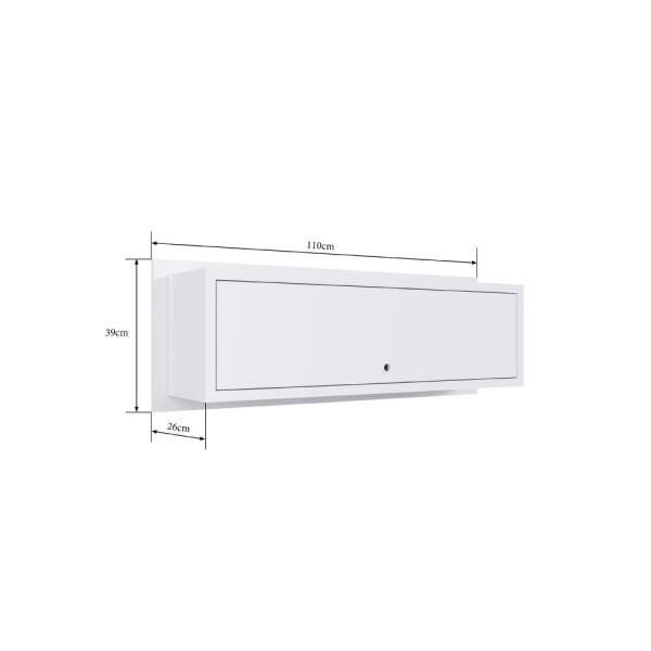 Nicho Cubo Decorativo 110 cm 1 Porta - Branco - 8