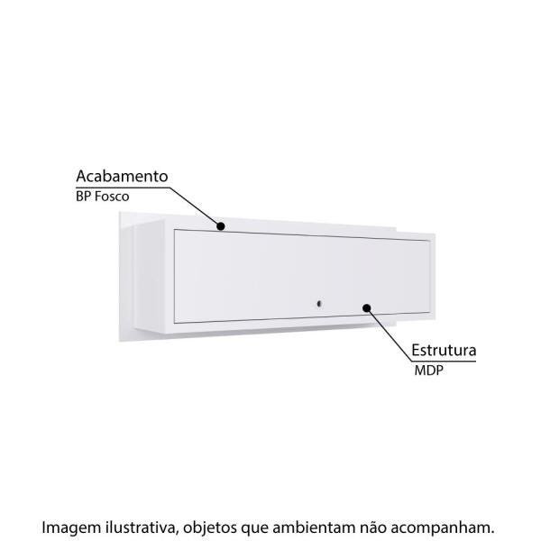 Nicho Cubo Decorativo 110 cm 1 Porta - Branco - 6