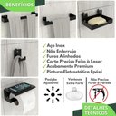 Ver imagem 4 de Kit Acessórios para Banheiro com Adesivo 5 Peças Preto Elg