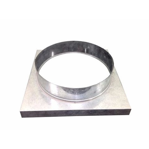 Adaptador galvanizado de quadrado 30,5 x 30,5 cm para redondo 250 mm de diâmetro