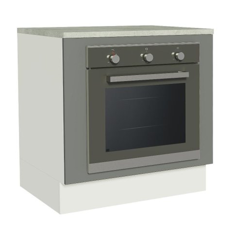 Balcão para Forno de Embutir 80 X 60 Cm com Tampo Branco/cinza Agata Madesa Branco/cinza