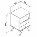 Ver imagem 2 de Mesa de Cabeceira Retro 2 Gavetas - Branco - Movelbento