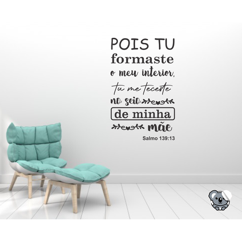 Adesivo de Parede Decorativo Frases Versiculos Salmo 139