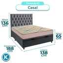 Ver imagem 3 de Cama + Bau Cinza e Colchão D33 Casal - Maxsono Paropas + Cabeceira