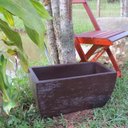 Ver imagem 2 de Vaso Planta 50x25 Jardineira Floreira Polietileno - MARROM MADEIRA 015