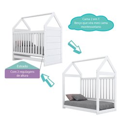 Berço Mini Cama Montessoriano Casinha Prime - Branco - 3 Berço Mini Cama Montessoriano Casinha Prime - Branco - 3