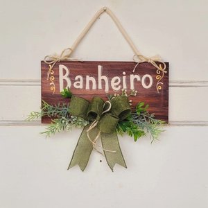 Placa Banheiro Fita Verde