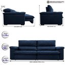 Ver imagem 2 de Sofá Retrátil e Reclinável 2,35m Molas Ensacadas Cama inBox Big Home com Bordado 3D Velusoft