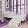 Cama Infantil Princesas encantada com Grade De Proteção, escadinha e Mini escorregador - Branco - 1