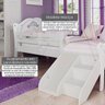 Cama Infantil Princesas encantada com Grade De Proteção, escadinha e Mini escorregador - Branco - 2