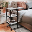Ver imagem 2 de Mesa Escrivaninha Office Auxiliar com Rodízios em Aço e Mdf Preto / Branco