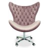 Poltrona Egg Slim Rosê Jolie Base Giratória com Rodinhas - 1